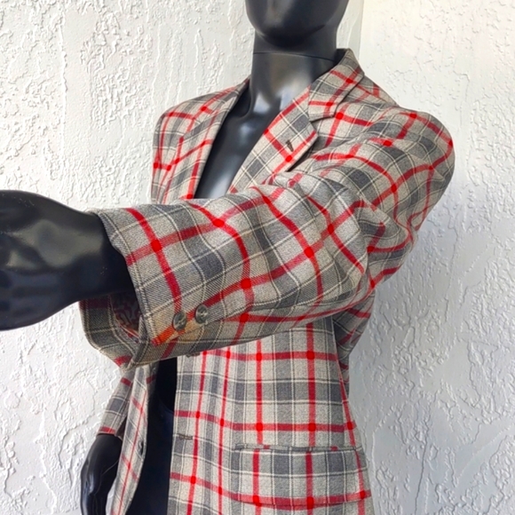 DUALWORTH MEN'S VINTANGE PLAID /CHECK LUXURY BLAZER (1972 -SEE LABEL)